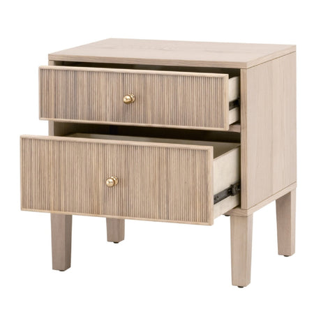 2-Drawer Oak Nightstand S | Living Essentials Highland