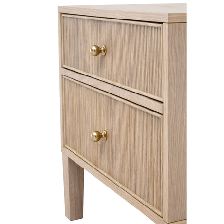 2-Drawer Oak Nightstand S | Living Essentials Highland