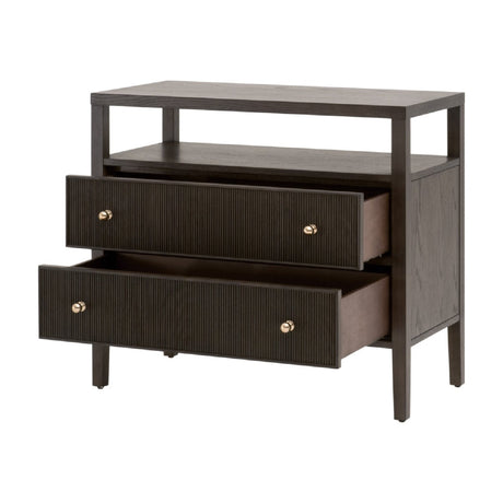 2-Drawer Oak Nightstand L | Living Essentials Highland