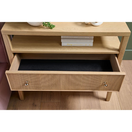 2-Drawer Oak Nightstand L | Living Essentials Highland