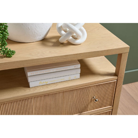 2-Drawer Oak Nightstand L | Living Essentials Highland