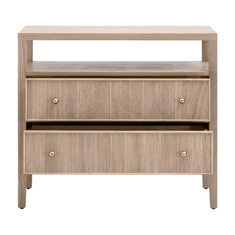 2-Drawer Oak Nightstand L | Living Essentials Highland