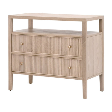 2-Drawer Oak Nightstand L | Living Essentials Highland
