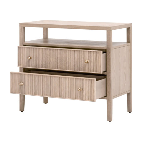 2-Drawer Oak Nightstand L | Living Essentials Highland