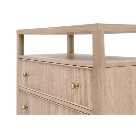 2-Drawer Oak Nightstand L | Living Essentials Highland