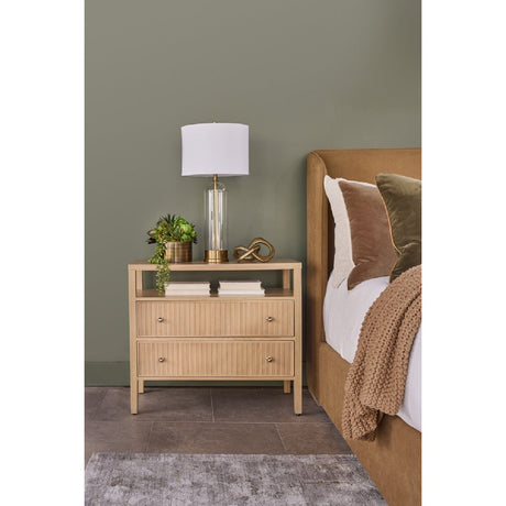 2-Drawer Oak Nightstand L | Living Essentials Highland