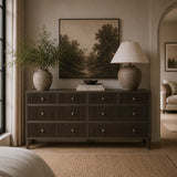 8-Drawer Oak Double Dresser | Living Essentials Highland