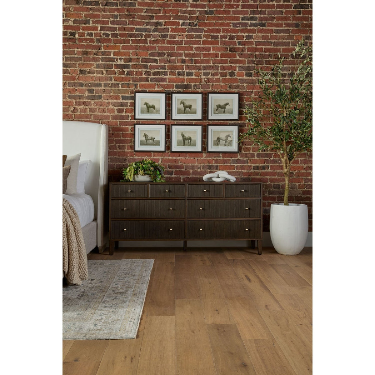 8-Drawer Oak Double Dresser | Living Essentials Highland