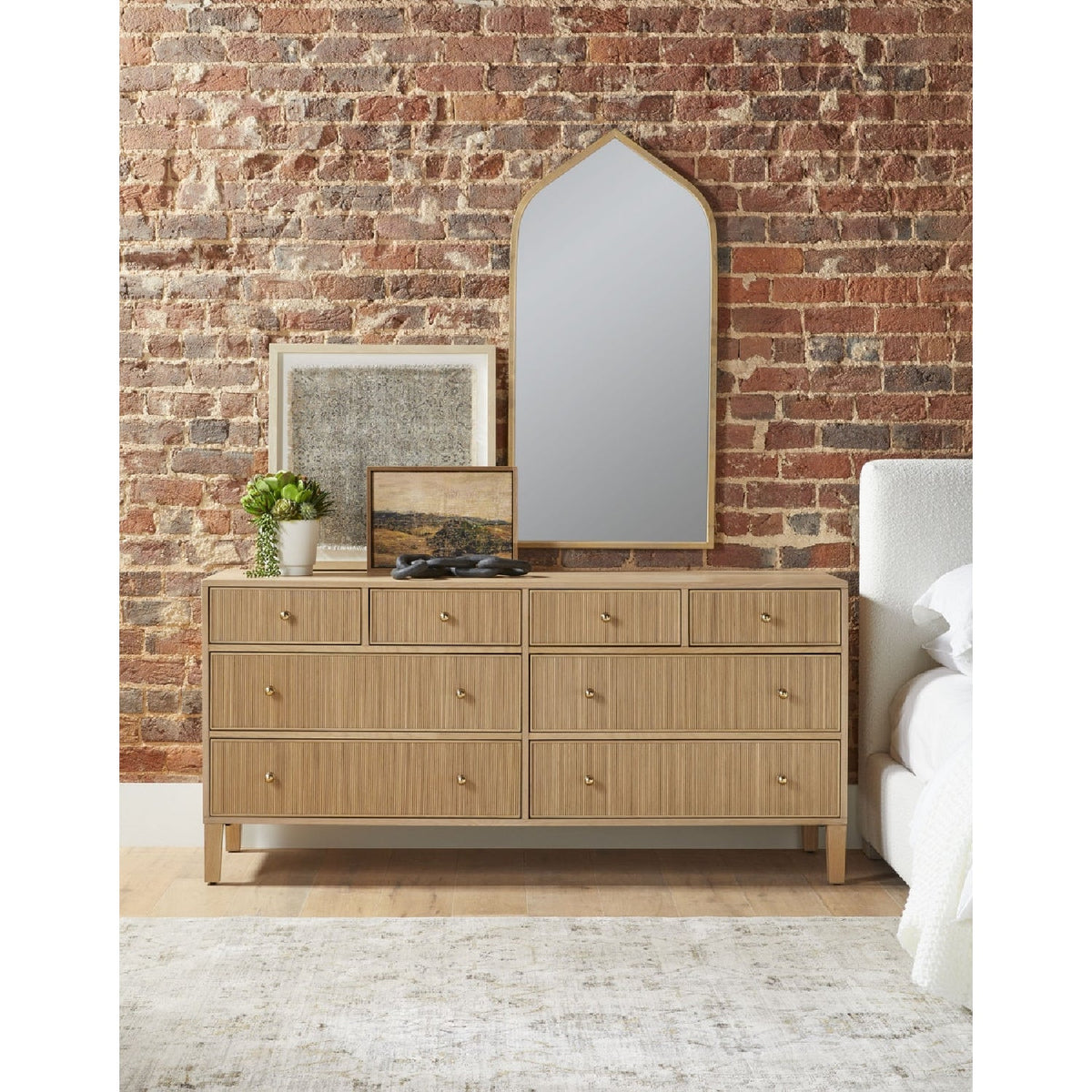 8-Drawer Oak Double Dresser | Living Essentials Highland