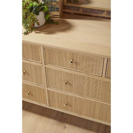8-Drawer Oak Double Dresser | Living Essentials Highland