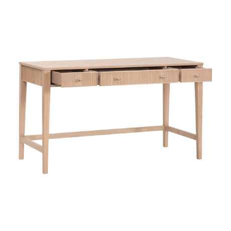 Modern European furniture - Natural Oak 3-Drawer Desk - www.oroa.com