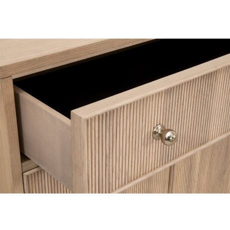 Modern European furniture - Fluted Solid Wood Media Sideboard - www.oroa.com
