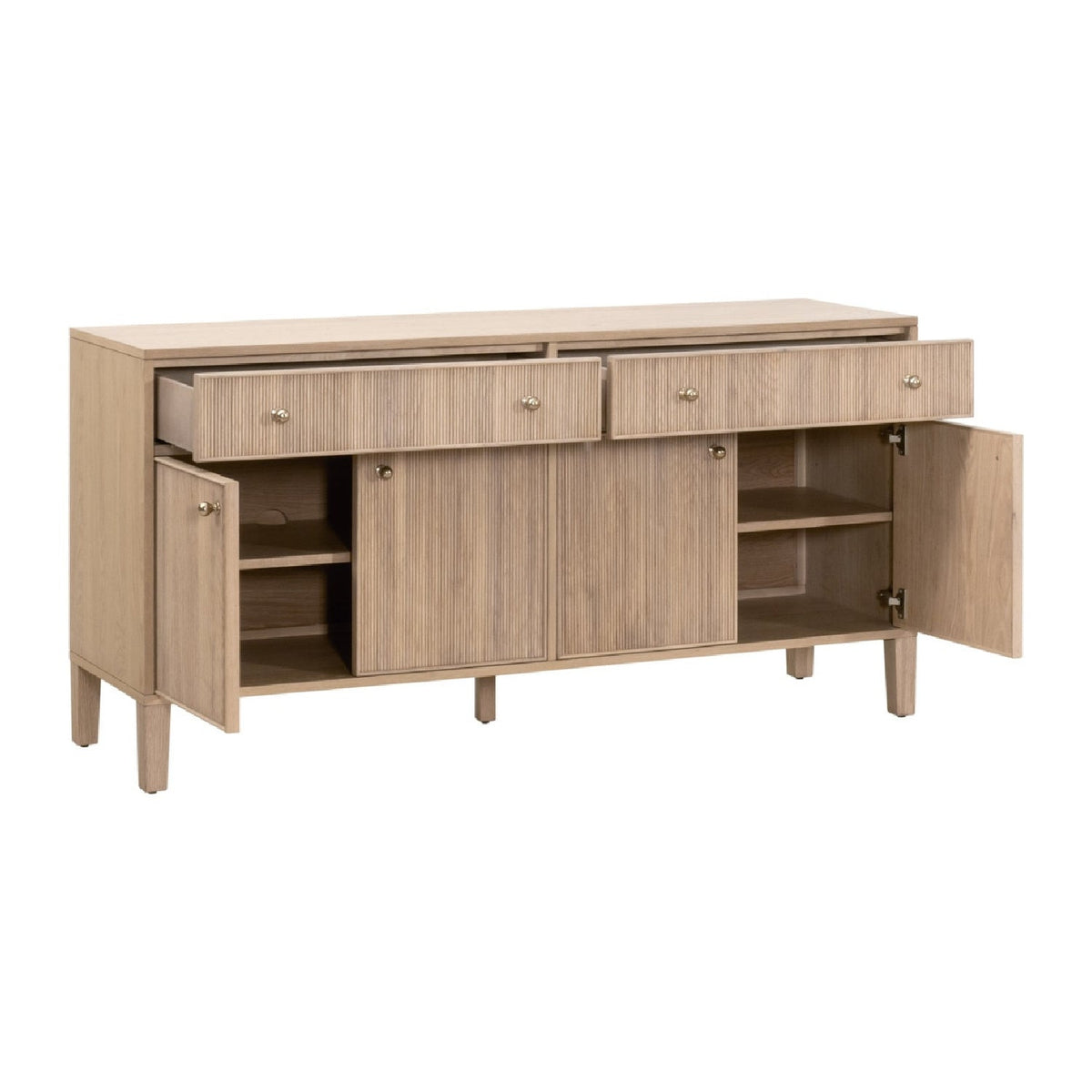 Modern European furniture - Fluted Solid Wood Media Sideboard - www.oroa.com