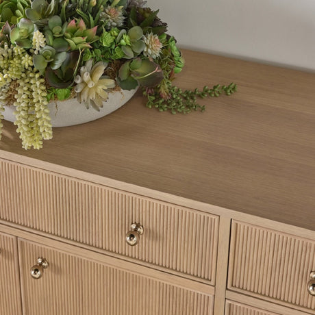 Modern European furniture - Fluted Solid Wood Media Sideboard - www.oroa.com