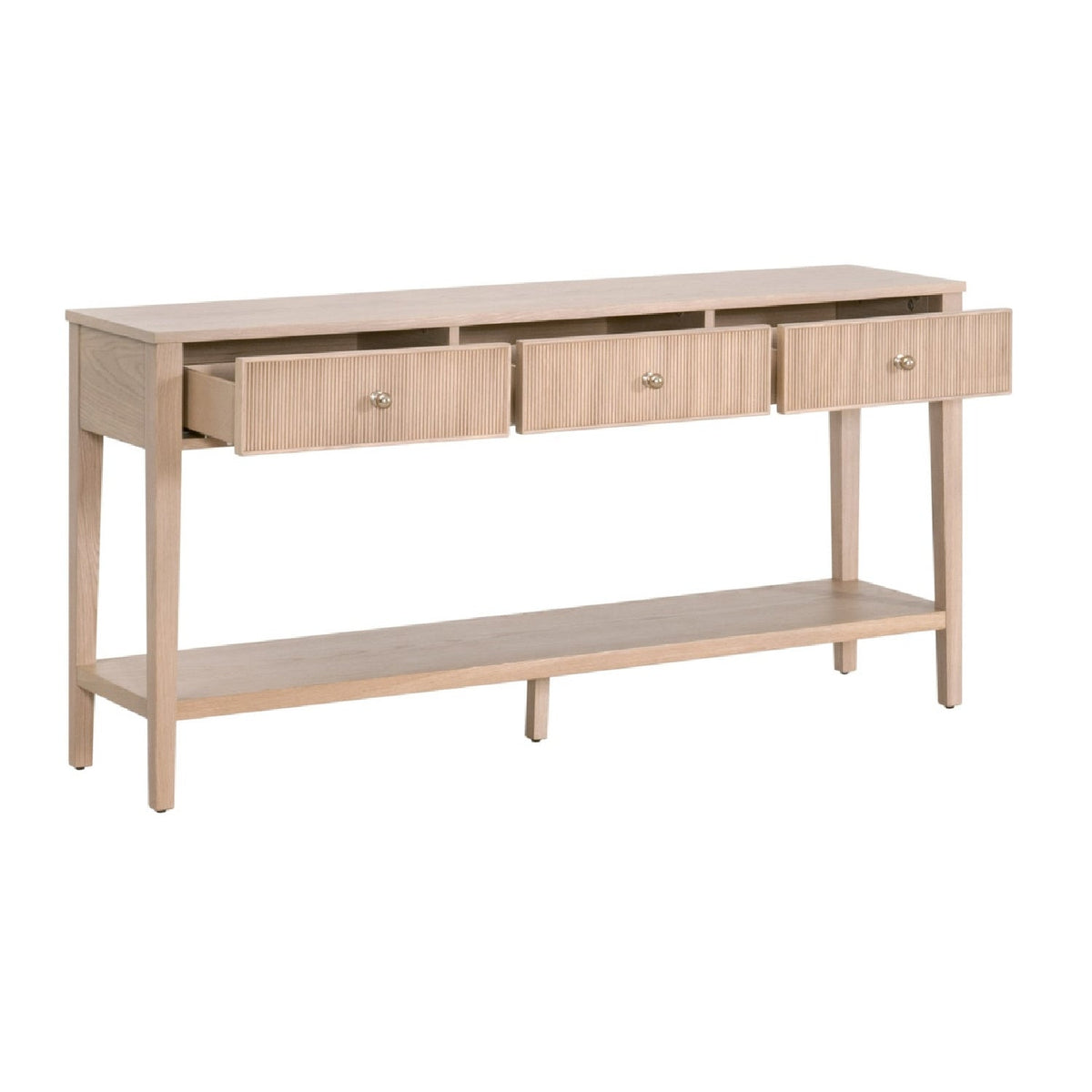 Modern European furniture - Natural Oak 3-Drawer Console Table - www.oroa.com