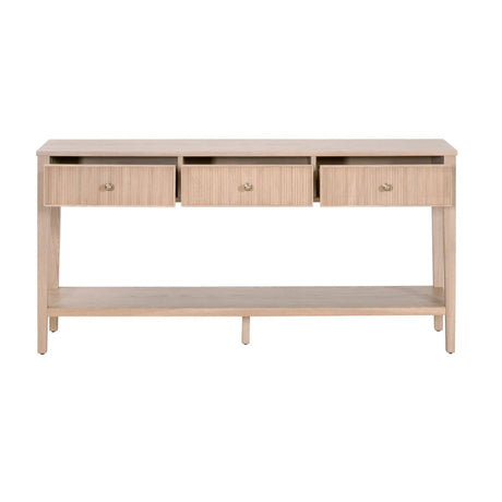 Modern European furniture - Natural Oak 3-Drawer Console Table - www.oroa.com