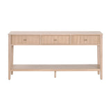 Modern European furniture - Natural Oak 3-Drawer Console Table - www.oroa.com