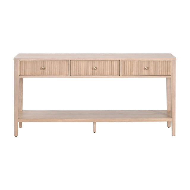 Modern European furniture - Natural Oak 3-Drawer Console Table - www.oroa.com