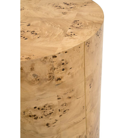 Modern European furniture - Burl Wood Cylindrical Accent Table - www.oroa.com