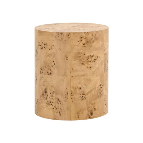Modern European furniture - Burl Wood Cylindrical Accent Table - www.oroa.com