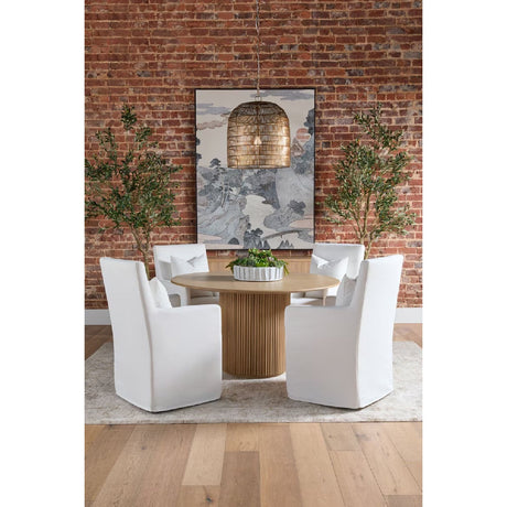 Modern European furniture - Round Natural Oak Dining Table - www.oroa.com