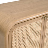 Modern European furniture - Oak Framed Cane 4-Door Sideboard - www.oroa.com
