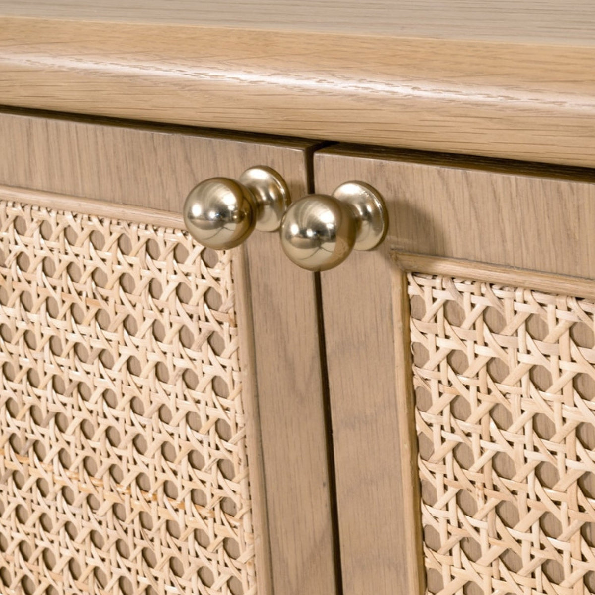 Modern European furniture - Oak Framed Cane 4-Door Sideboard - www.oroa.com