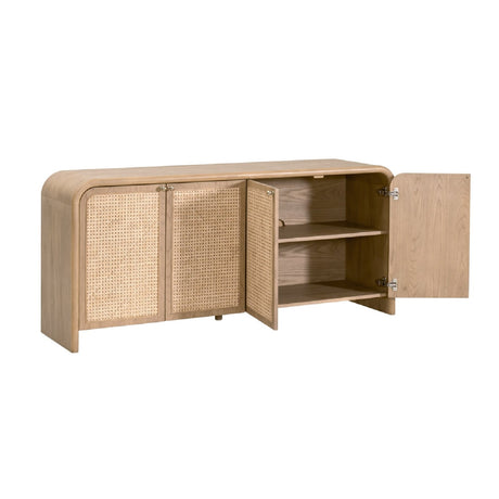 Modern European furniture - Oak Framed Cane 4-Door Sideboard - www.oroa.com