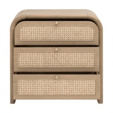 Modern European furniture - Oak Framed Cane 3-Drawer Nightstand - www.oroa.com