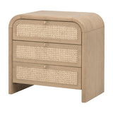 Modern European furniture - Oak Framed Cane 3-Drawer Nightstand - www.oroa.com
