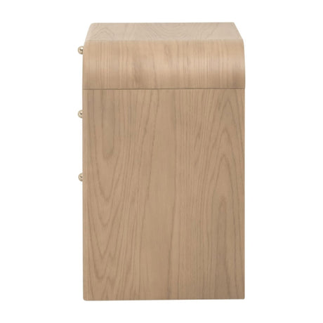 Modern European furniture - Oak Framed Cane 3-Drawer Nightstand - www.oroa.com