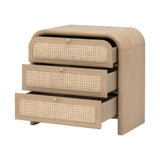 Modern European furniture - Oak Framed Cane 3-Drawer Nightstand - www.oroa.com