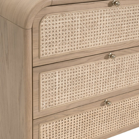 Modern European furniture - Oak Framed Cane 6-Drawer Dresser - www.oroa.com