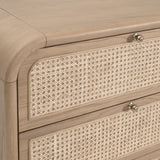 Modern European furniture - Oak Framed Cane 6-Drawer Dresser - www.oroa.com
