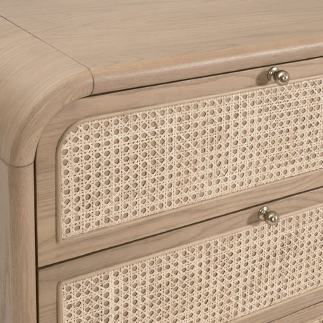 Modern European furniture - Oak Framed Cane 6-Drawer Dresser - www.oroa.com