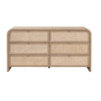 Modern European furniture - Oak Framed Cane 6-Drawer Dresser - www.oroa.com