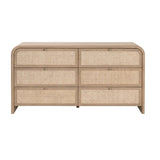 Modern European furniture - Oak Framed Cane 6-Drawer Dresser - www.oroa.com