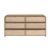 Modern European furniture - Oak Framed Cane 6-Drawer Dresser - www.oroa.com