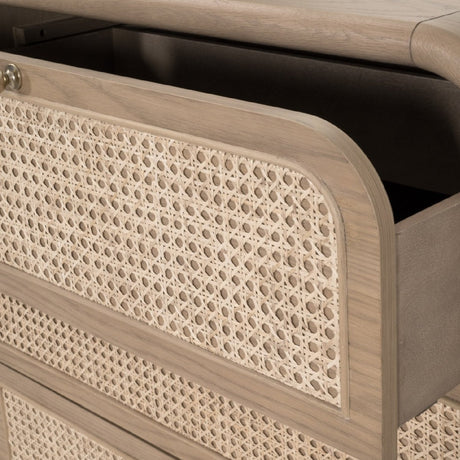 Modern European furniture - Oak Framed Cane 6-Drawer Dresser - www.oroa.com