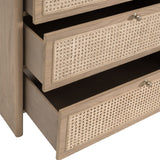 Modern European furniture - Oak Framed Cane 6-Drawer Dresser - www.oroa.com