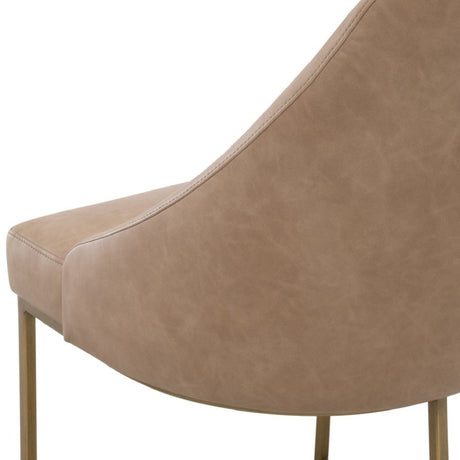 Modern European furniture - Brown Vegan Leather Dining Chairs (2) - www.oroa.com