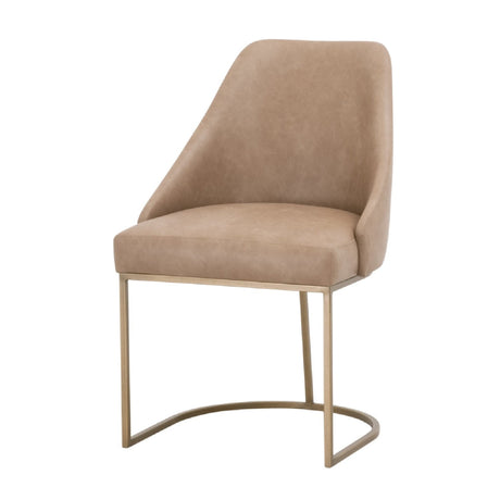 Modern European furniture - Brown Vegan Leather Dining Chairs (2) - www.oroa.com