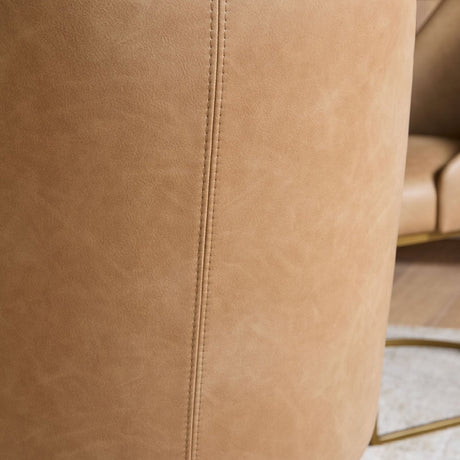 Modern European furniture - Brown Vegan Leather Dining Chairs (2) - www.oroa.com