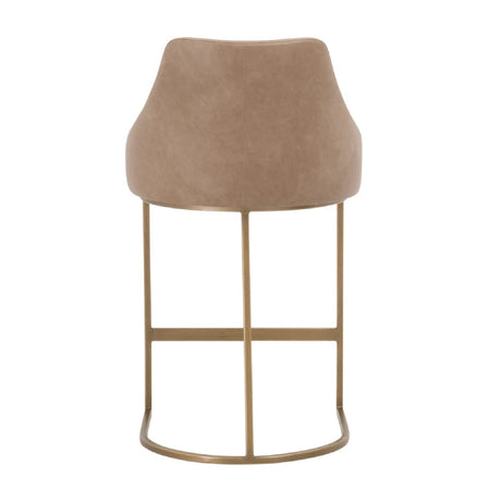 Modern European furniture - Brown Vegan Leather Counter Stools (2) - www.oroa.com