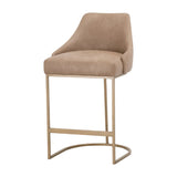 Modern European furniture - Brown Vegan Leather Counter Stools (2) - www.oroa.com