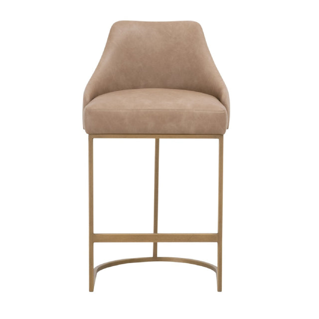 Modern European furniture - Brown Vegan Leather Counter Stools (2) - www.oroa.com