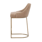 Modern European furniture - Brown Vegan Leather Counter Stools (2) - www.oroa.com