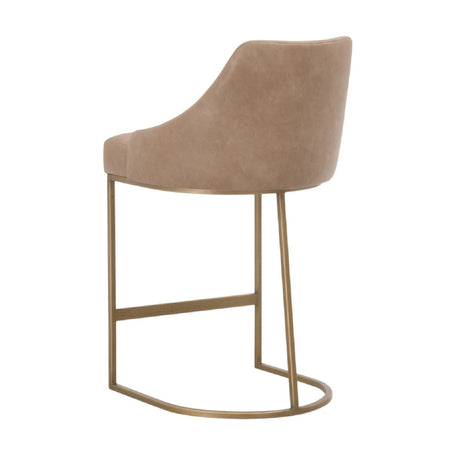 Modern European furniture - Brown Vegan Leather Counter Stools (2) - www.oroa.com