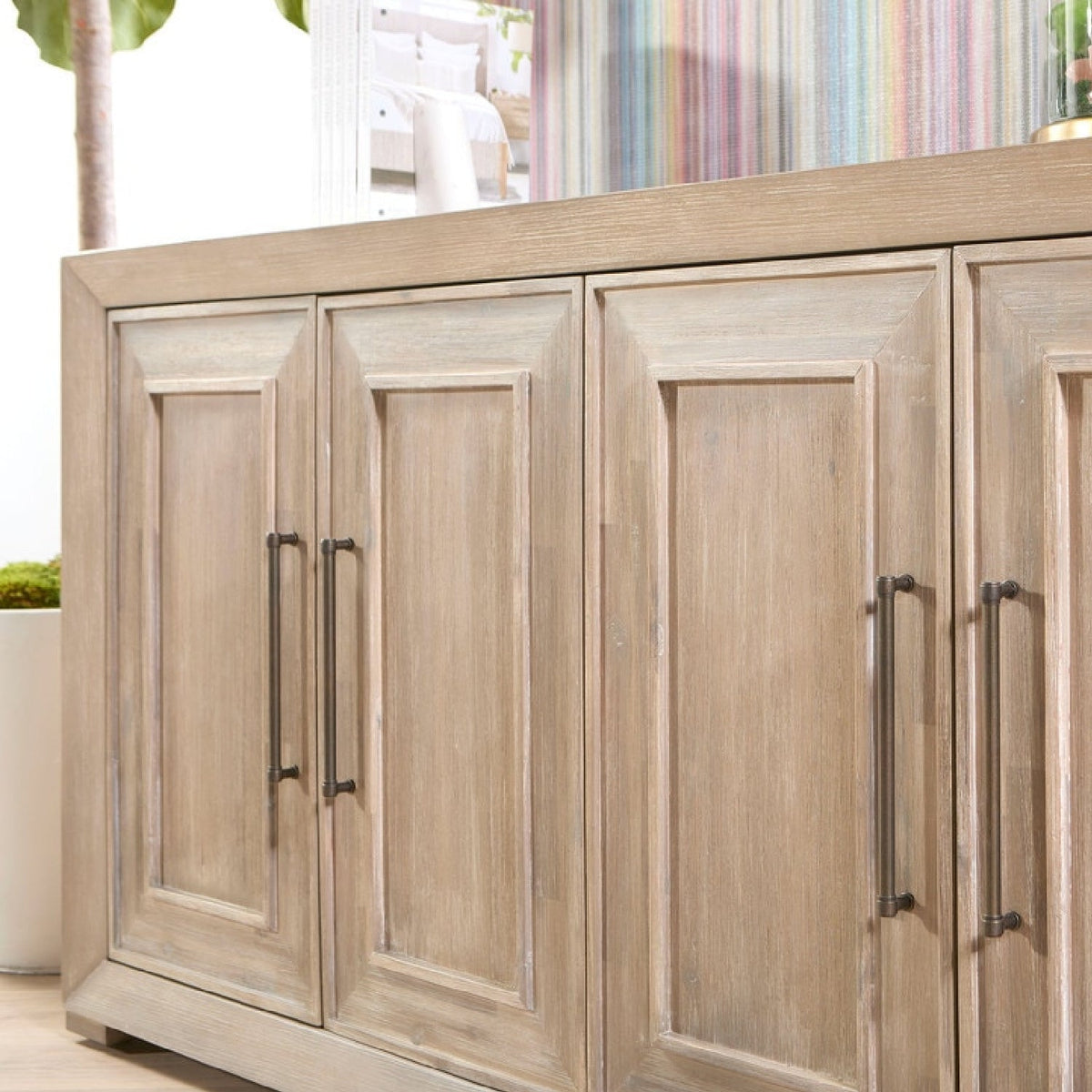 Modern European furniture - 4-Door Acacia Media Sideboard - www.oroa.com