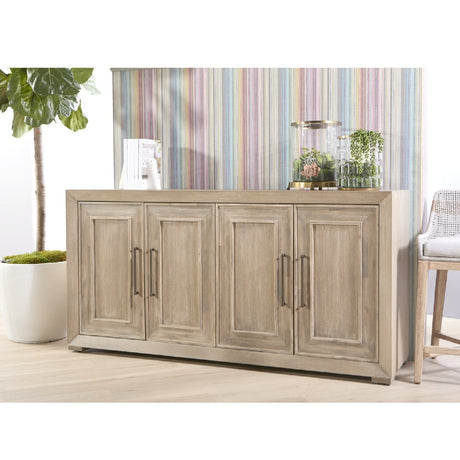 Modern European furniture - 4-Door Acacia Media Sideboard - www.oroa.com
